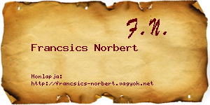 Francsics Norbert névjegykártya
